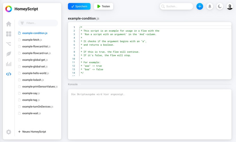 Homey Pro: Mit Homey Script können Anwender ihre Flows verfeinern.