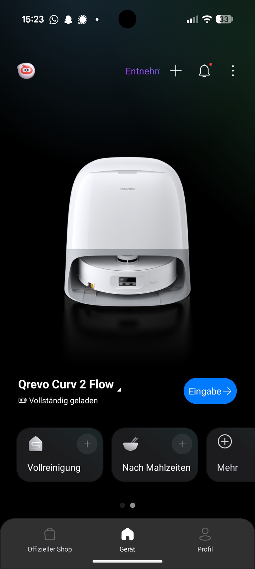Roborock Qrevo Curv 2 Flow – App & Einrichtung