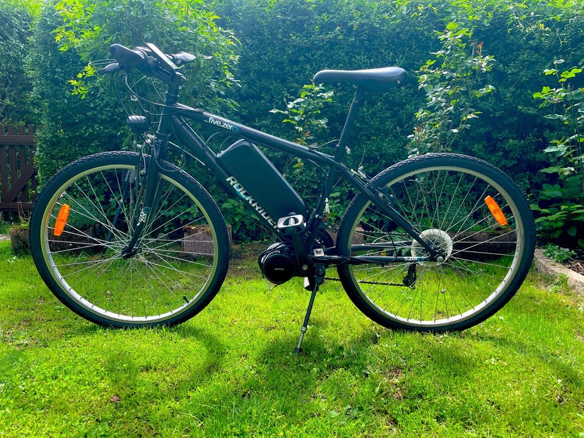 Der Bafang-Mittelmotor fertig montiert.