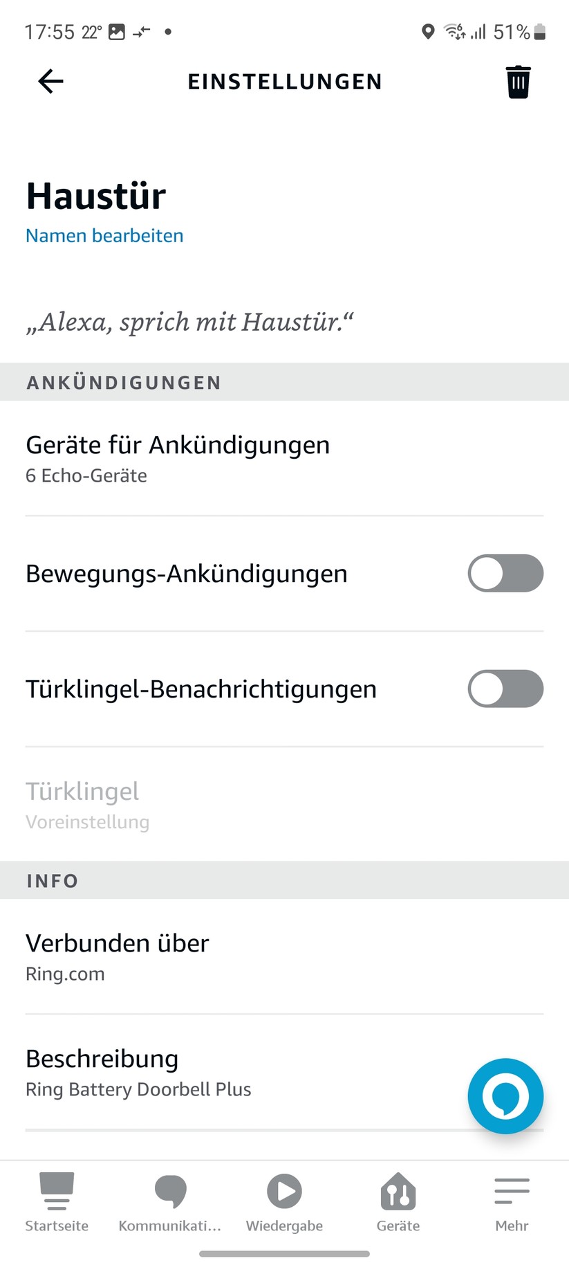 Ring Battery Video Doorbell Plus: App, Setup, Einstellungen