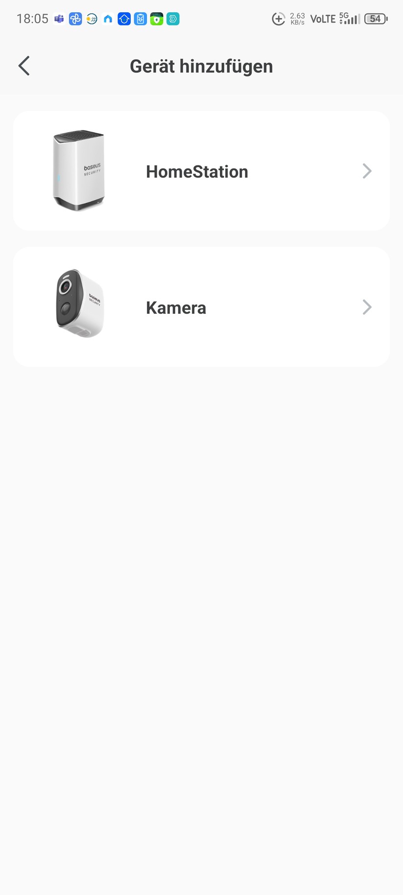 Die Inbetriebnahme der Überwachungskamera erfolgt mit der App Baseus Security