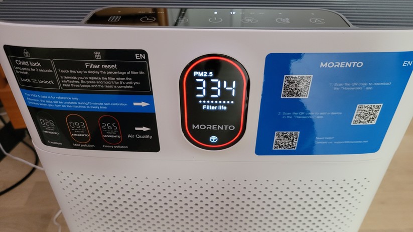 Luftreiniger Morento HY4866-WF: Die Klassifizierung der Luftqualität fällt zu optimistisch aus. Die WHO hat den Grenzwert für die Feinstaubkonzentration nach PM 2.5 auf 5 µg/m³ im Jahr 2021 gesenkt. In der EU gilt noch ein Grenzwert von 25 µg/m³. Zumindest ab diesem Wert sollte man nicht mehr von guter Luft sprechen,