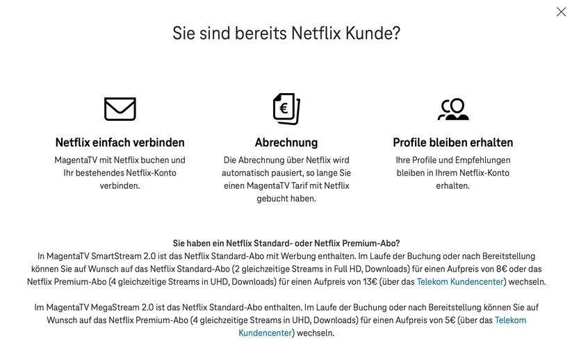Netflix & Magenta TV verknüpfen