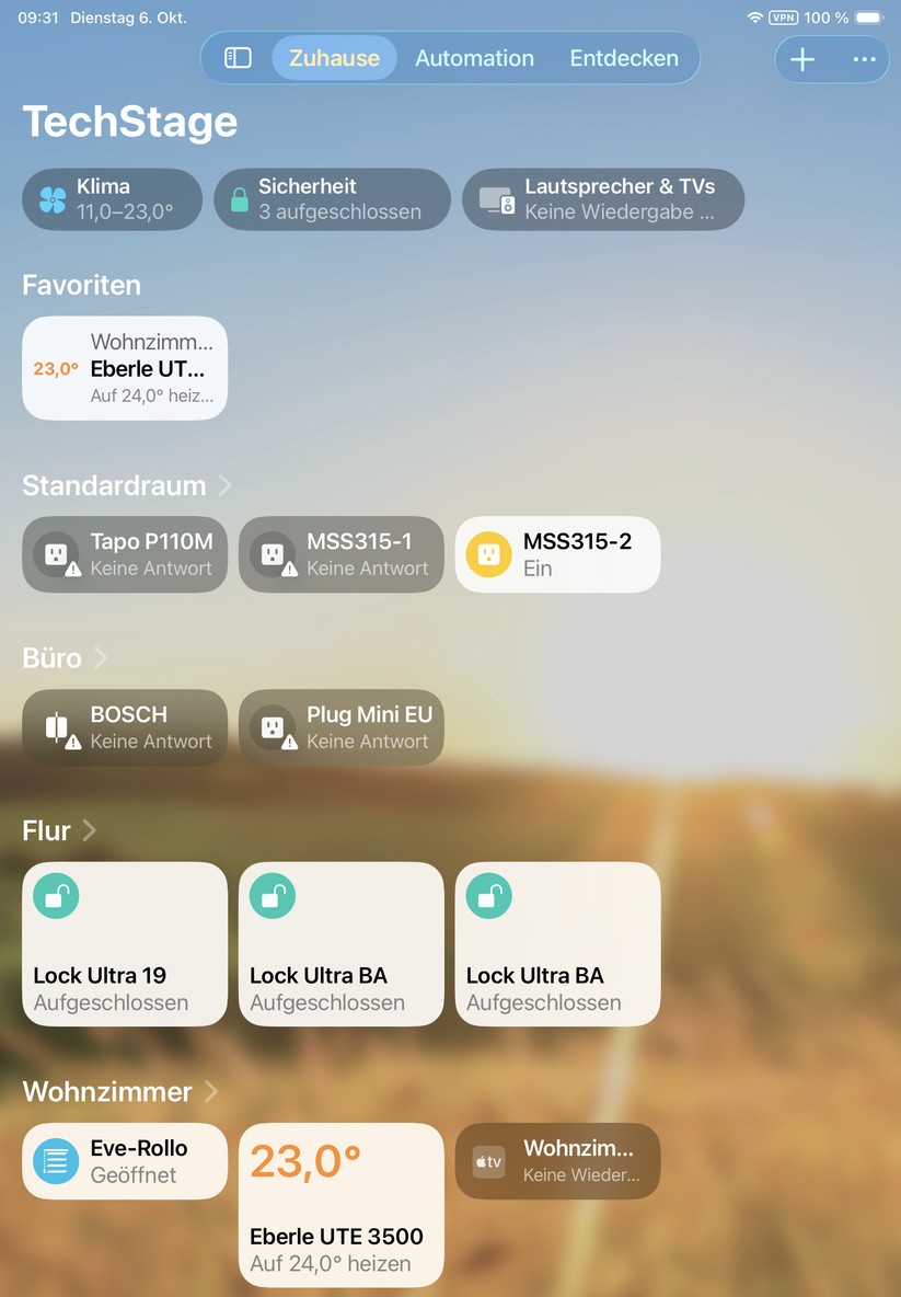 Das Eberle UTE-3500 lässt sich auch mit Apple Home Steuern. Allerdings wird der Wärmebedarf nicht dargestellt. Diese Daten kann man aber mit Home Assistant abrufen.