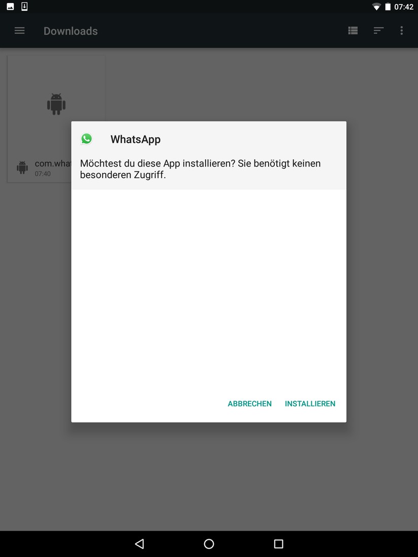 WhatsApp auf einem Android-Tablet installieren