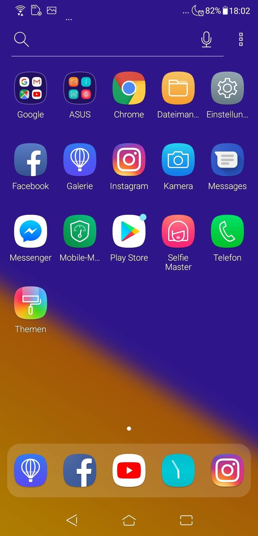 Hauptmenü (App-Drawer) der Zen-UI-Oberfläche