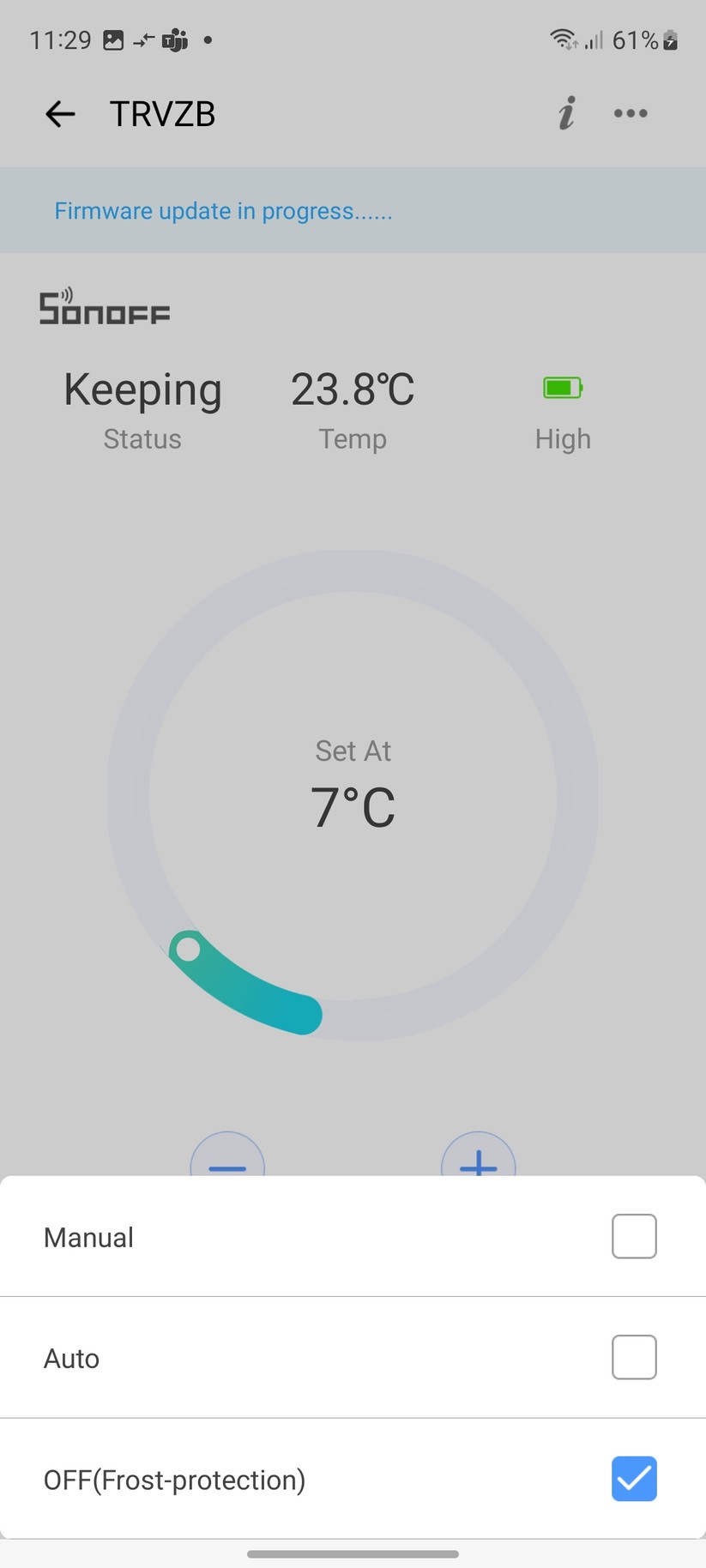 Sonoff Zigbee TRV