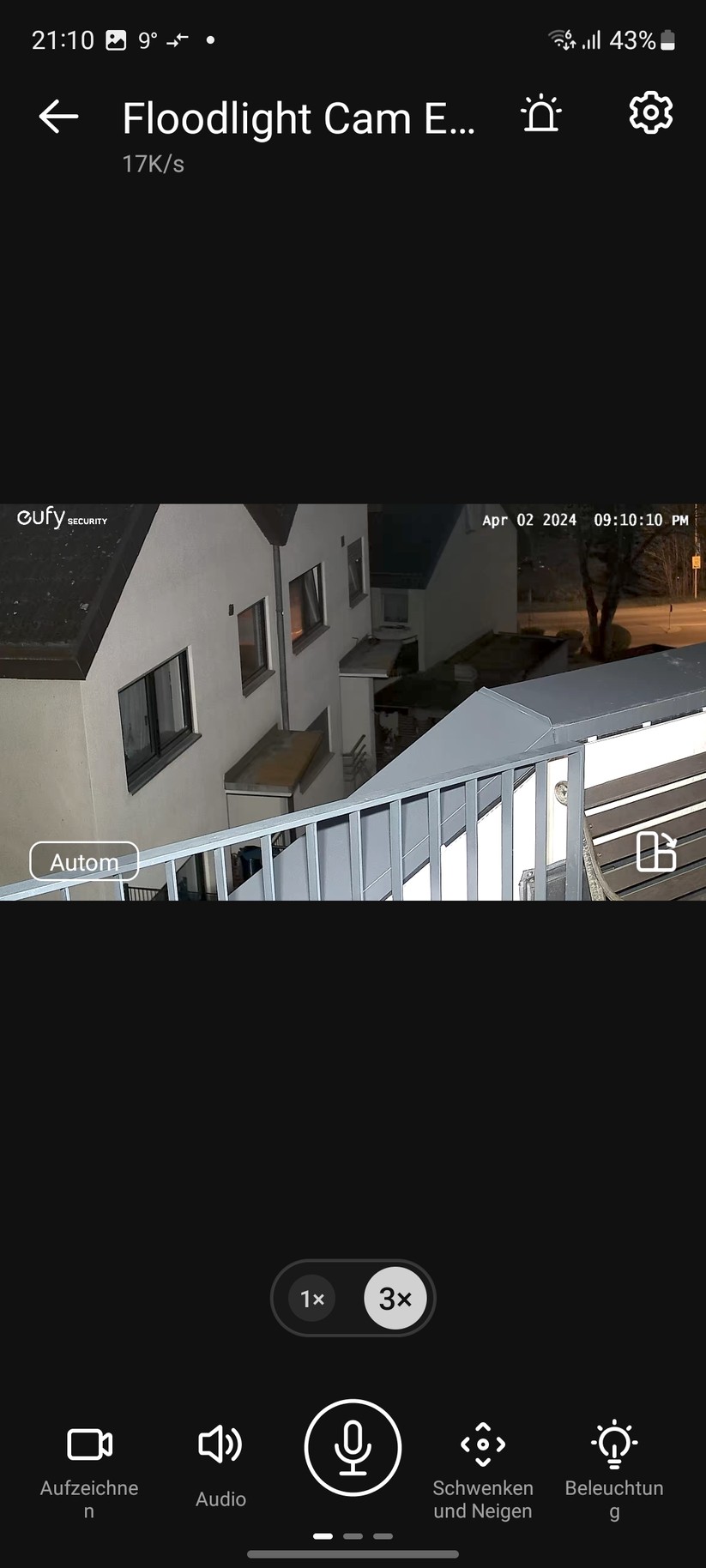 Eufy Floodlight Cam E340: Aufnahmen