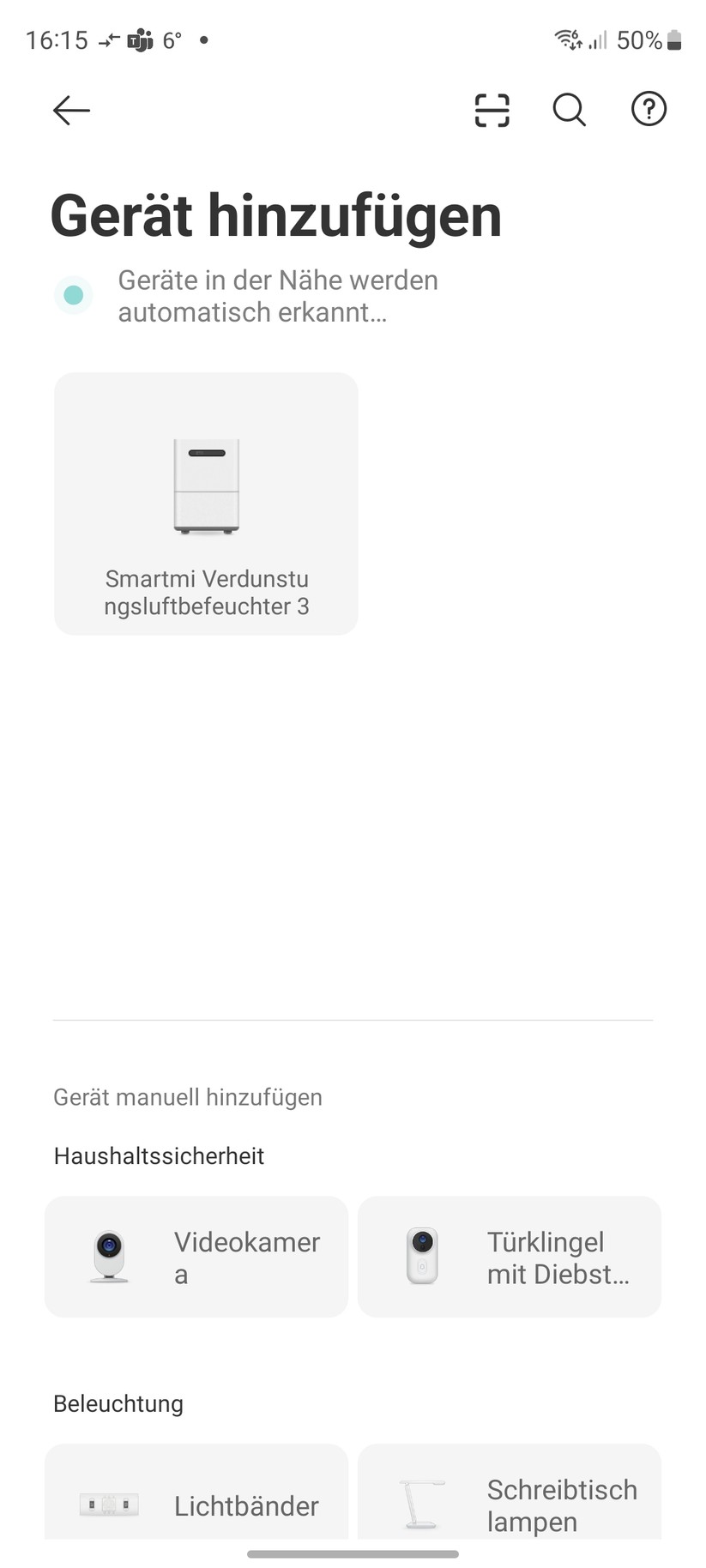 Der Smartmi Verdunstungsluftbefeuchter 3 wird mit der App Xiaomi Home gesteuert.