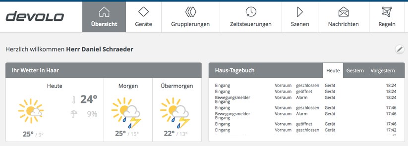 Gesteuert und Konfiguriert wird per Web-Interface in der Cloud. Die Apps für iOS und Android greifen auch „nur“ auf dieses Web-Interface zu und zeigen es in der Mobil-Ansicht.