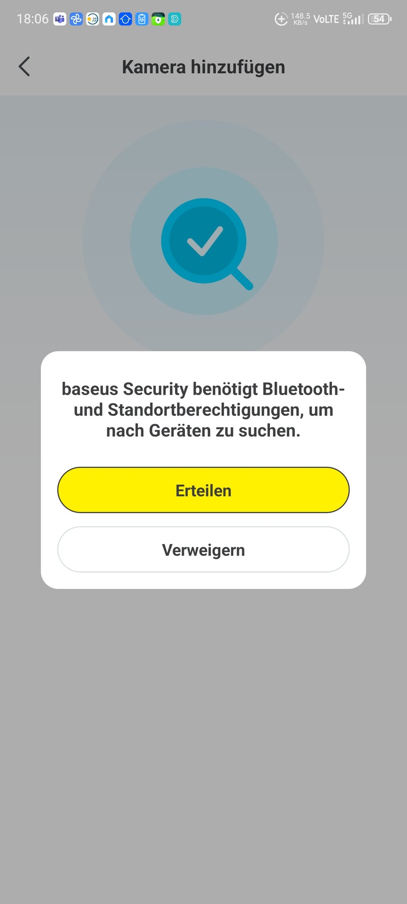 Die Inbetriebnahme der Überwachungskamera erfolgt mit der App Baseus Security