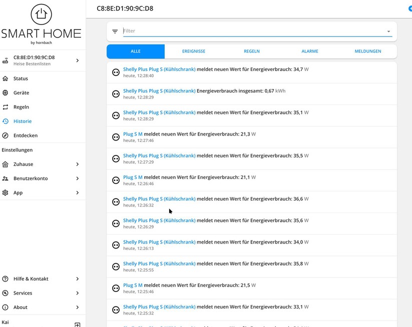 Über smarthomebyhornbach.com können Anwender ihr Smart Home bequem vom Desktop aus verwalten. Die Web-Oberfläche bietet die gleichen Funktionen wie die App.
