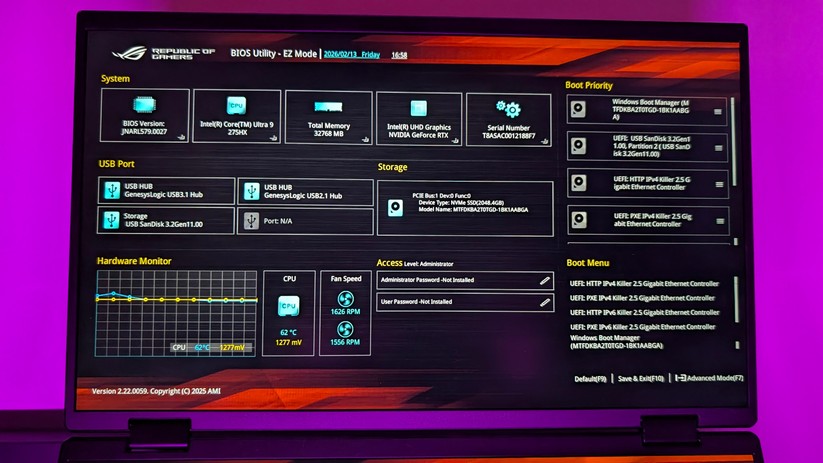 Asus ROG NUC 15 – BIOS