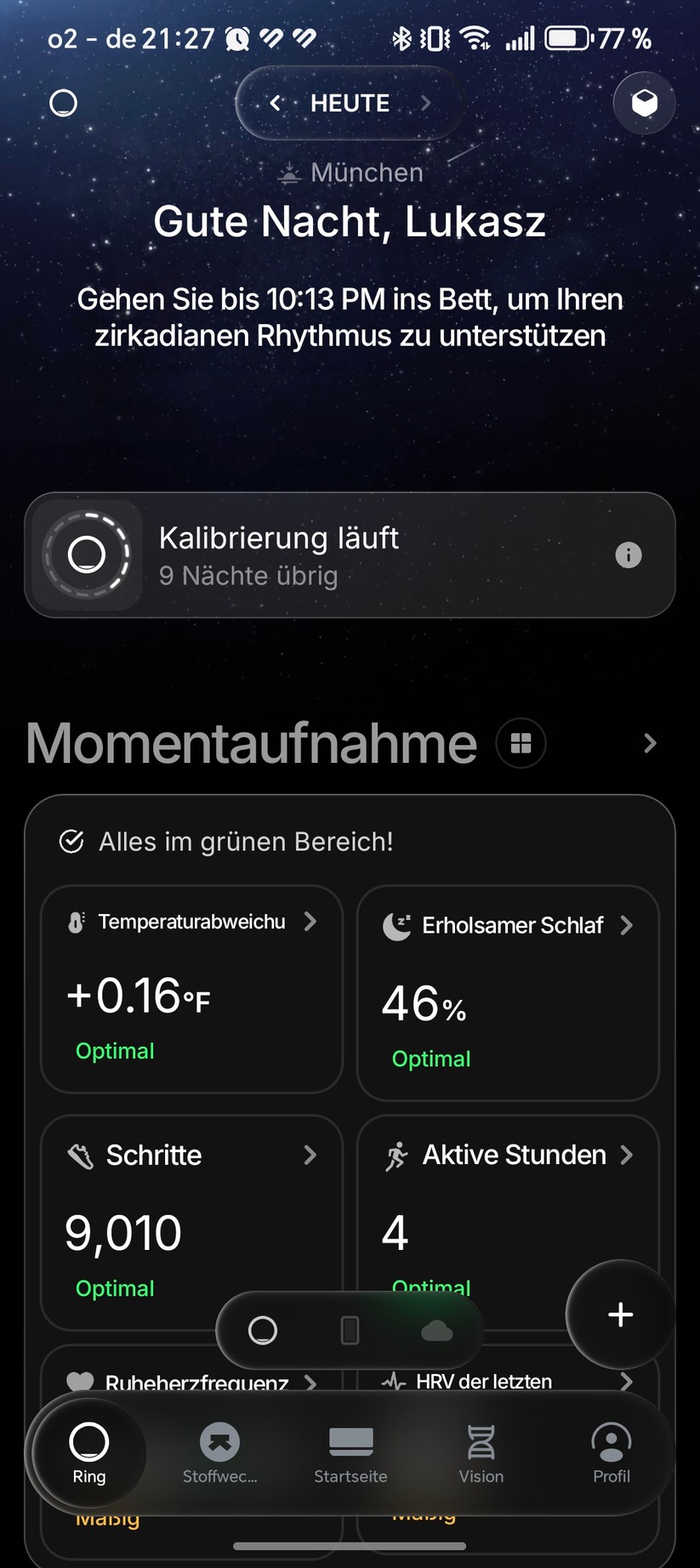Ultrahuman Ring Air - App