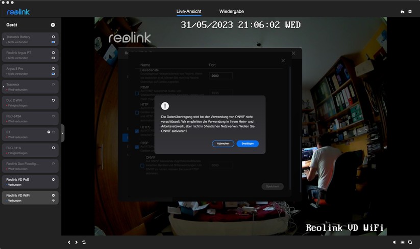 Reolink Video Doorbell: App-Einstellungen