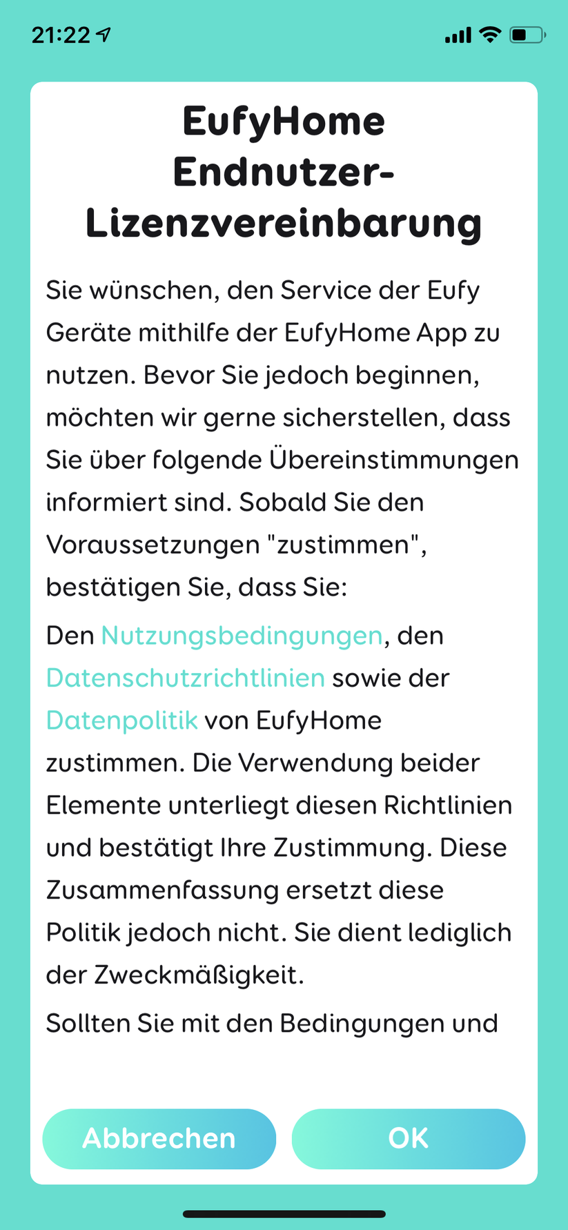 Als erstes: die AGB