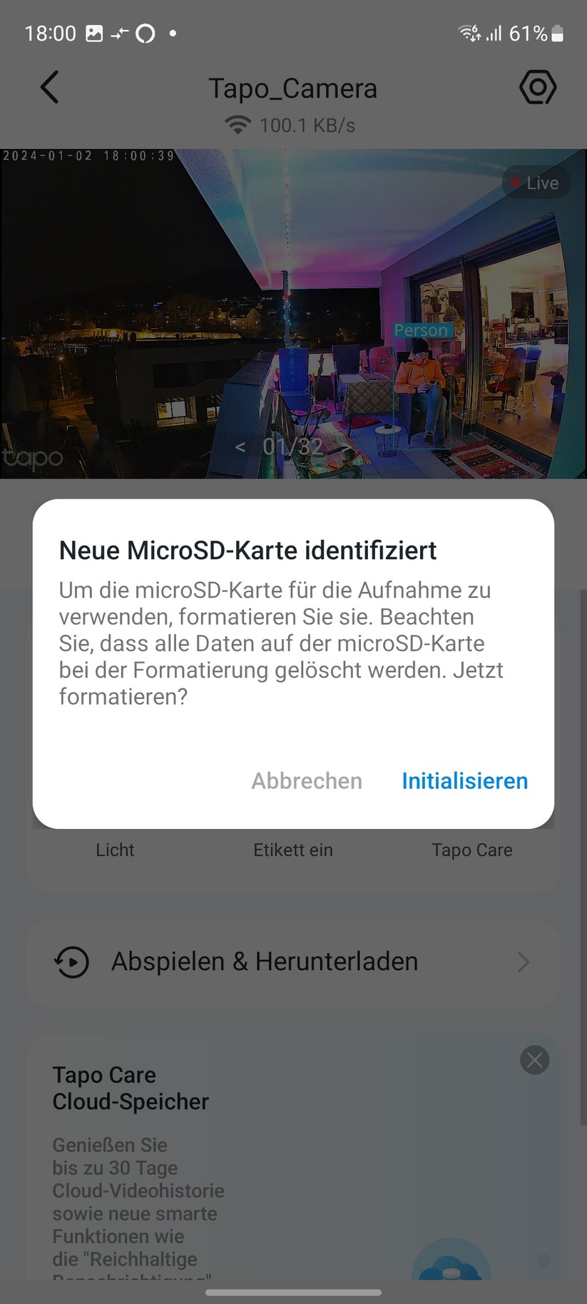 TP-Link Tapo C325WB: Einrichtung, Einstellungen und Aufnahmen