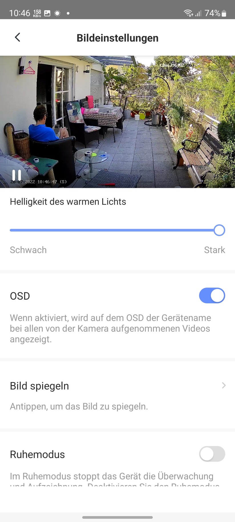 Ezviz C8W Pro 2K: Einstellungen