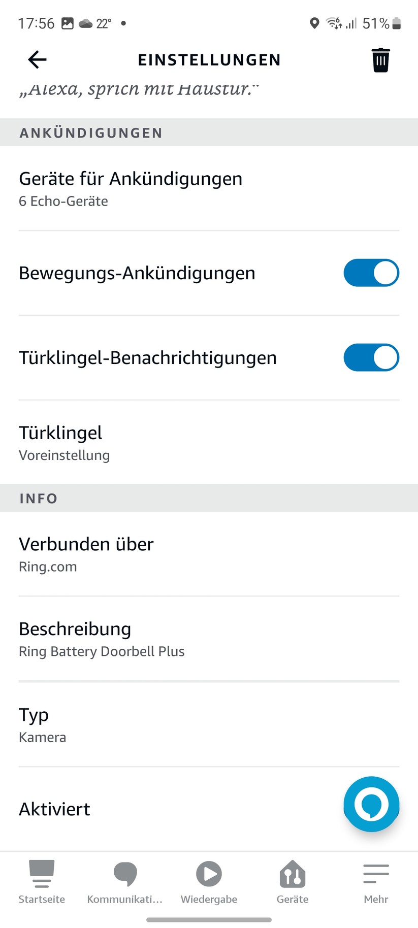 Ring Battery Video Doorbell Plus: App, Setup, Einstellungen