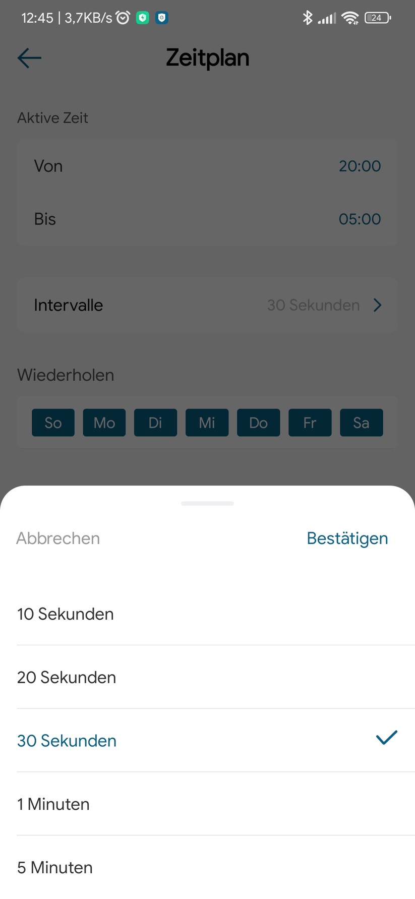 Eufy Floodlight Cam 2 Pro: Anwender können die Überwachungszeit der Zonen für das automatische Scannen festlegen.