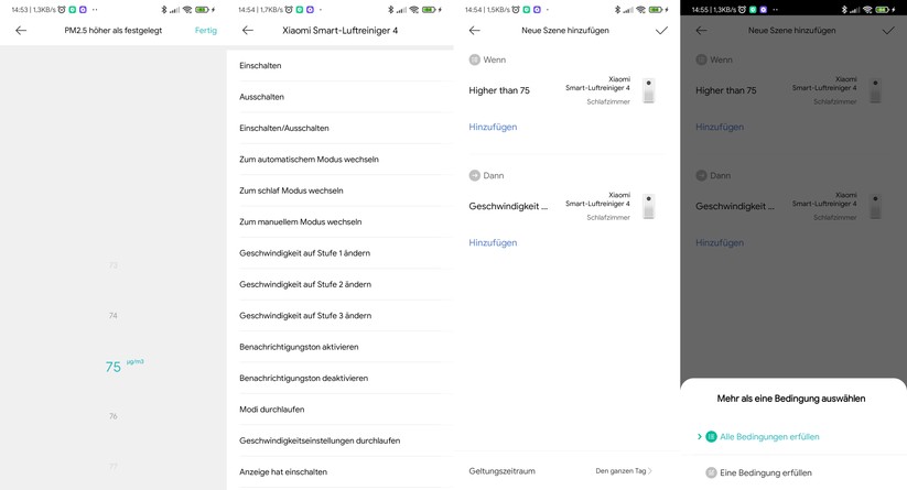 Xiaomi Smart Air Purifier 4: Automatisierung