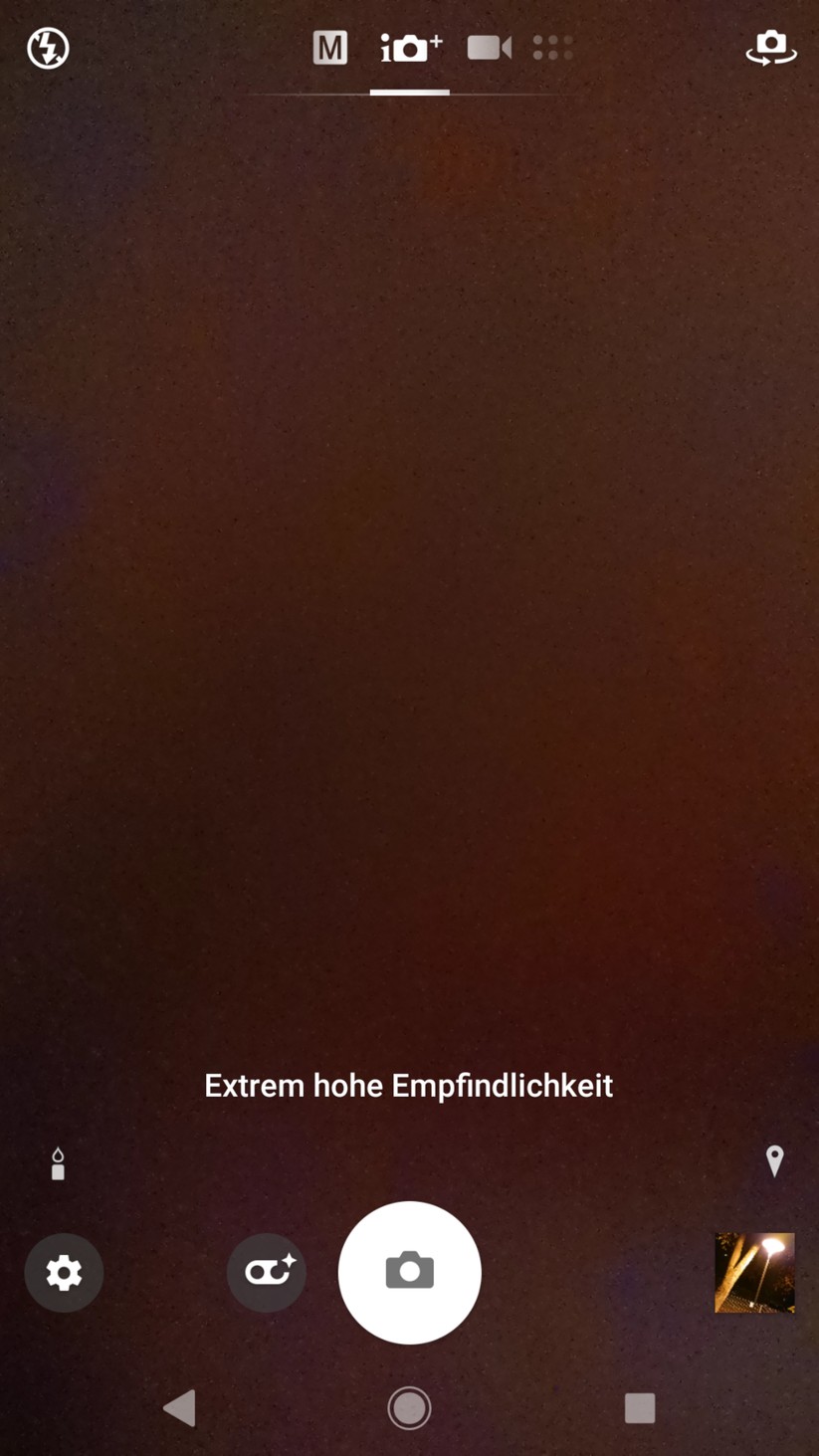 Oberfläche der Kamera-Applikation des Sony Xperia XZ2 Premium