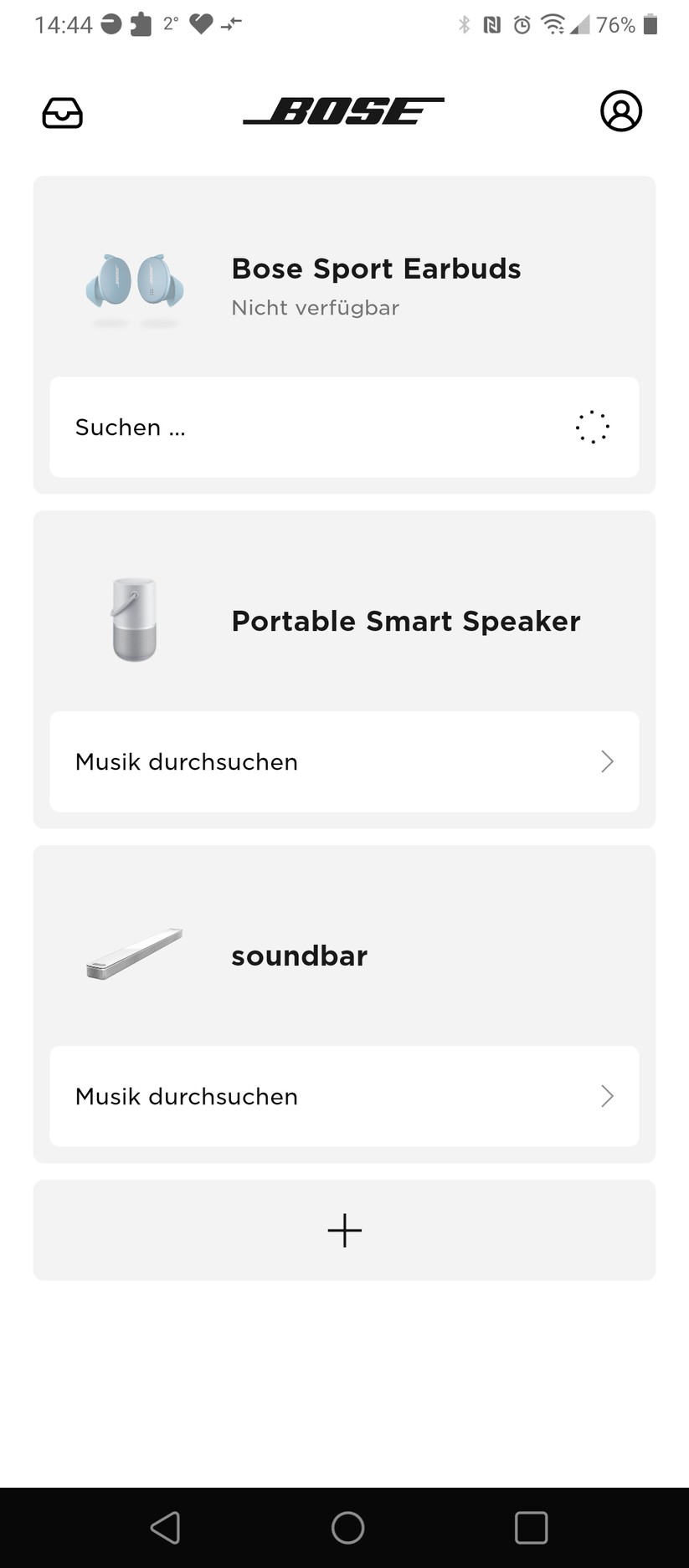 Bose Music App für die Bose Smart Soundbar 900 für Konfiguration und Streaming
