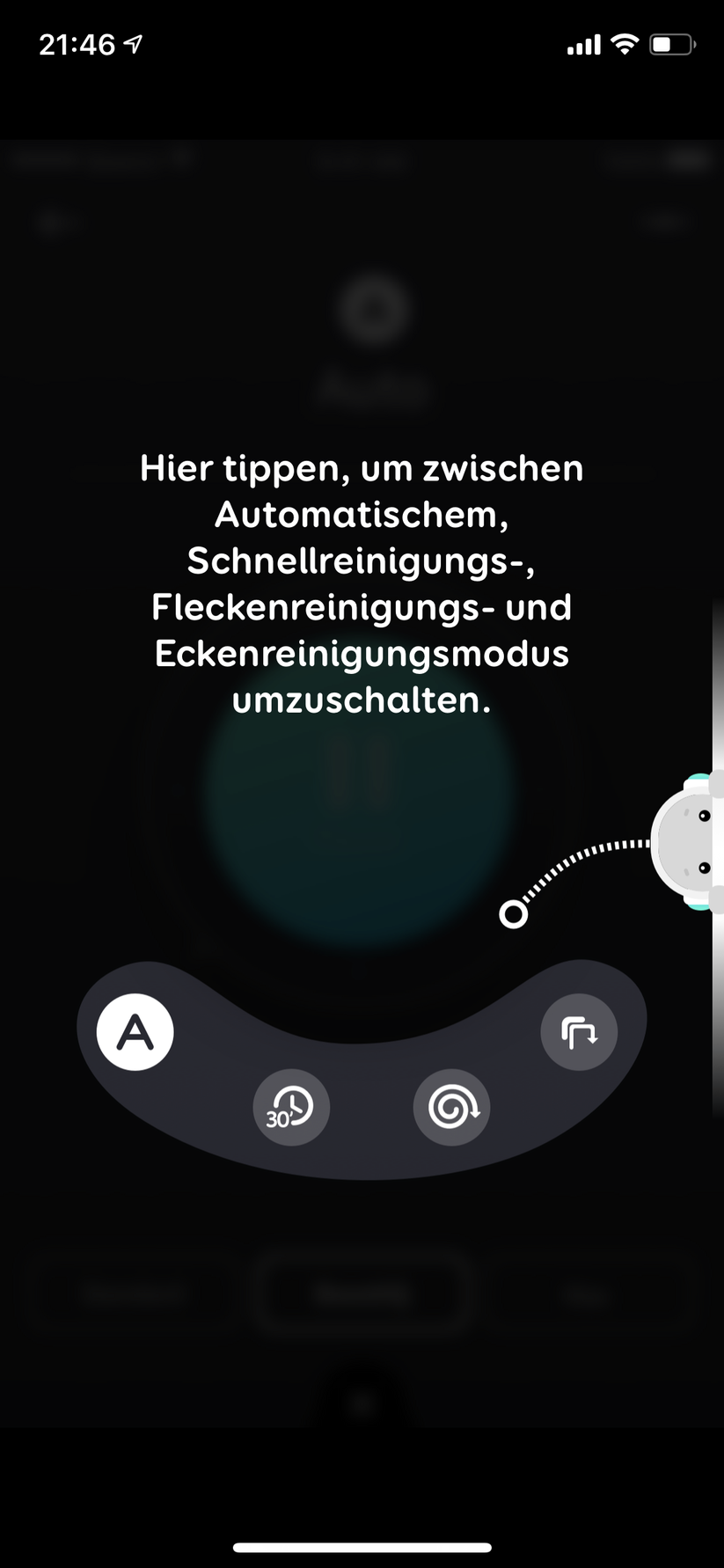Einführung in die Modi des Robovac