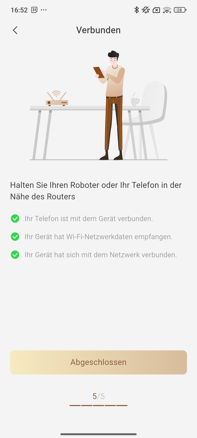 Mova 1000 – Einrichtung