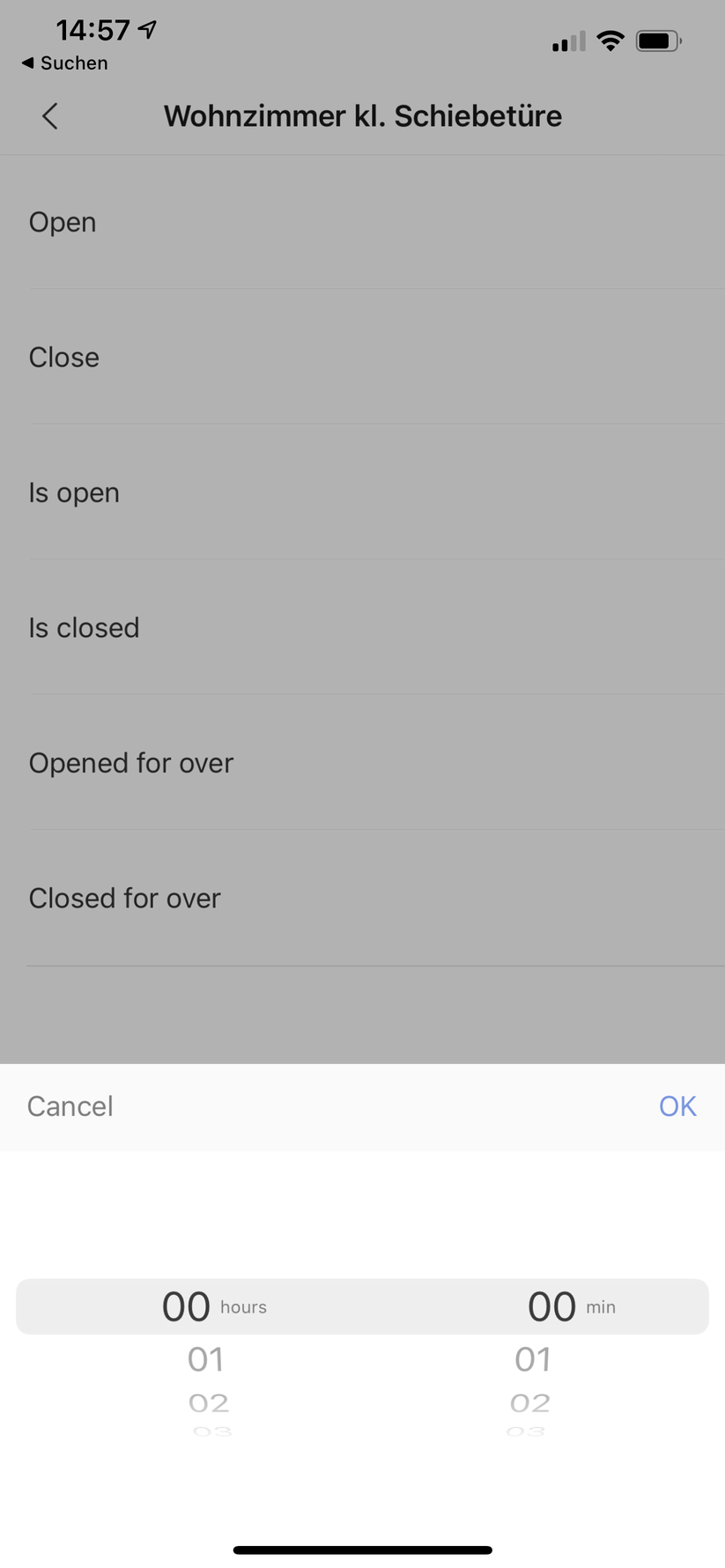 ... länger als eine Stunde geöffnet ist, ...