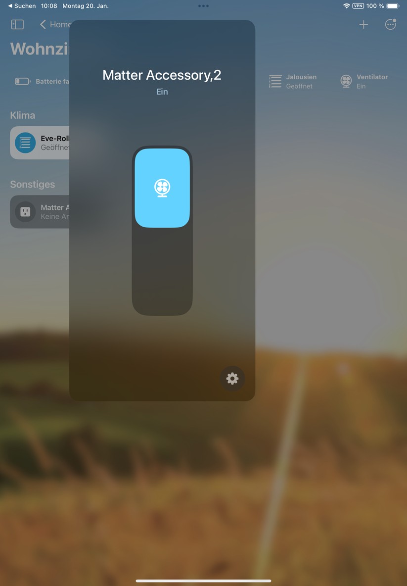 Auch die Anbindung an Apple Home funktioniert über Matter und einem Switchbot-Hub. Derzeit kann man das Gerät jedoch nur ein- und ausschalten. Mit der geplanten direkten Matter-Unterstützung könnten mehr Steuerungsmöglichkeiten zur Verfügung stehen.