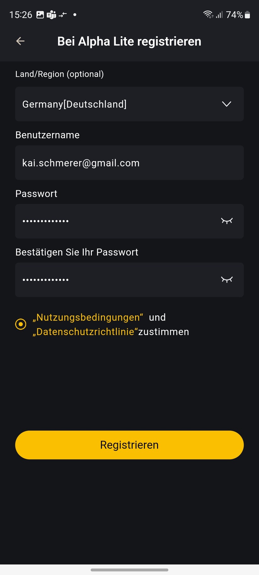  Inbetriebnahme mit App Alpha Lite