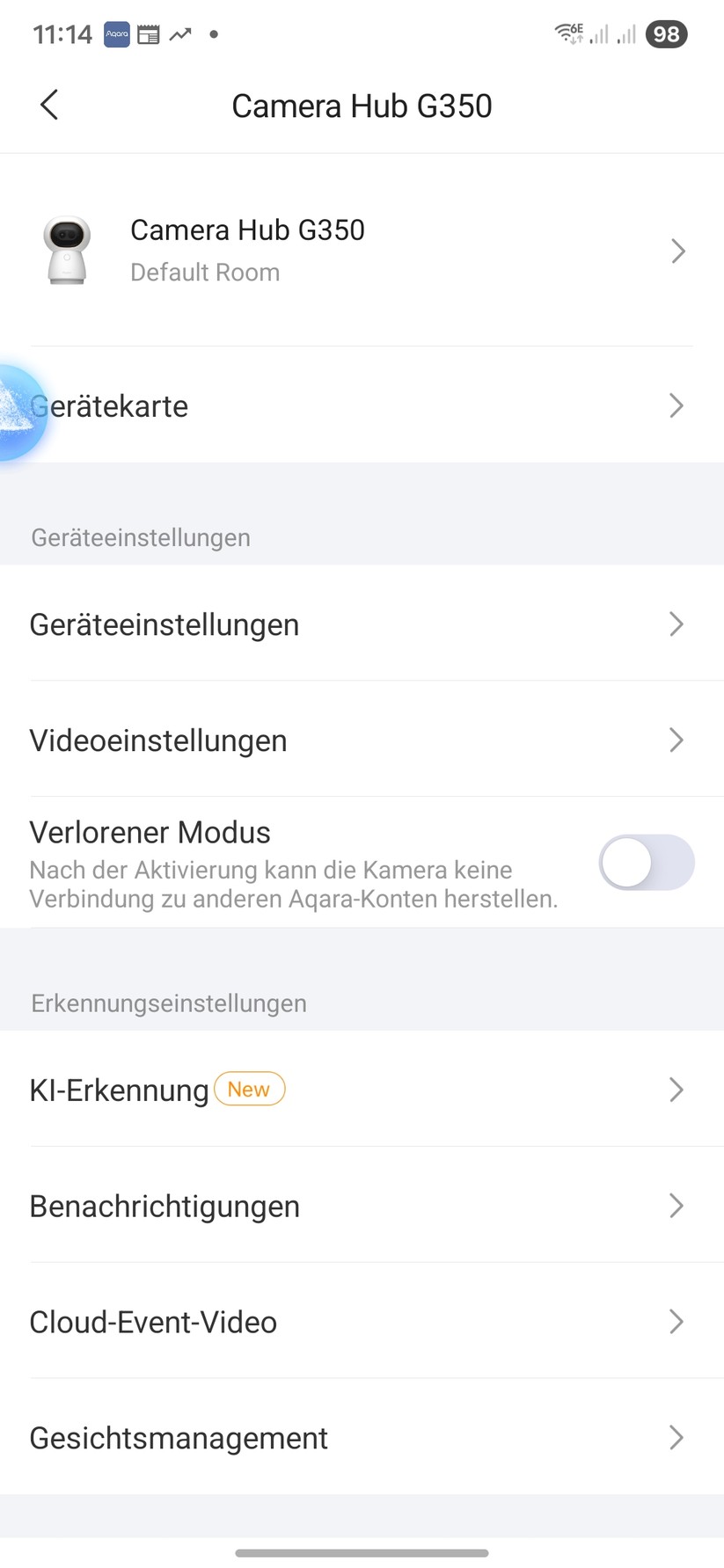 Die Steuerung der Überwachungskamera erfolgt mit der Aqara-App. Damit kann man sie auch für Automatisierungen nutzen.