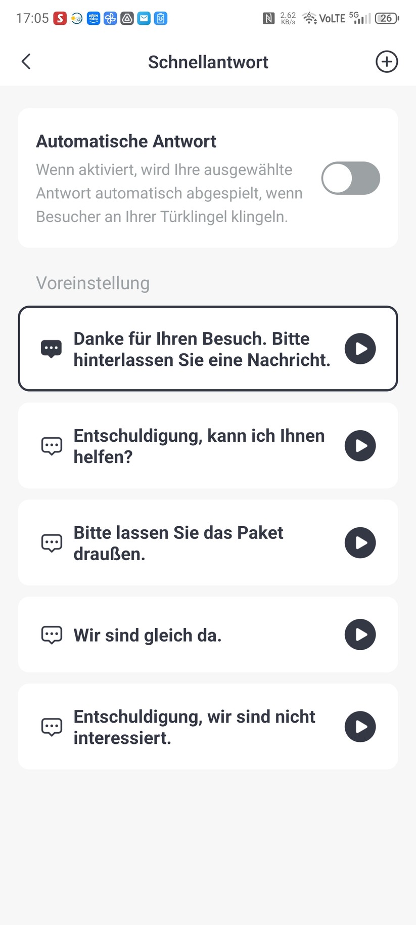 Einstellungen in der Switchbot App