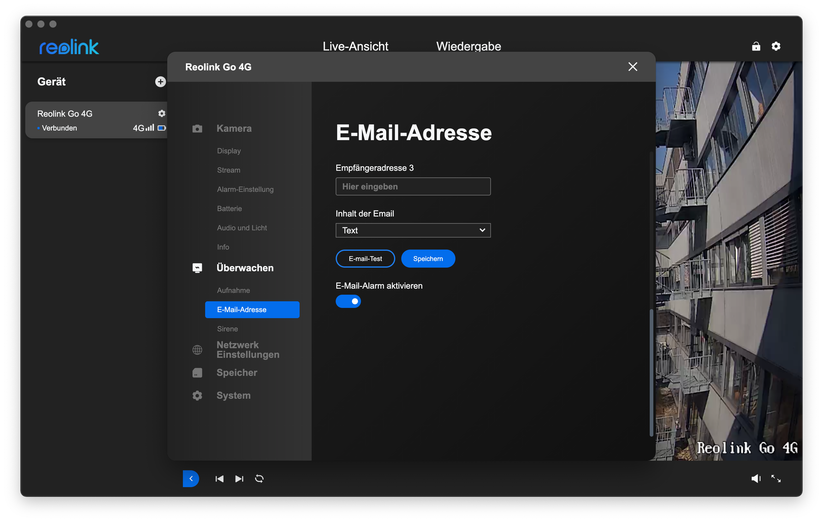 Reolink Go 4G/LTE: Desktop-Anwendung