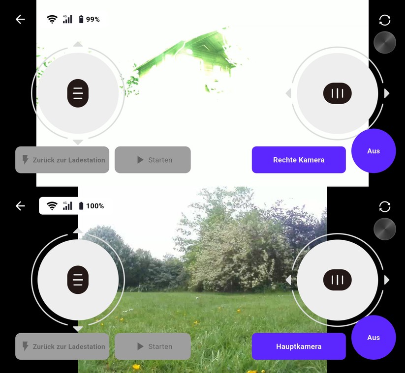Die Airseekers-App überträgt auch Bilder der Roboter-Kameras als Livestream. Manchmal sind sie allerdings überbelichtet.