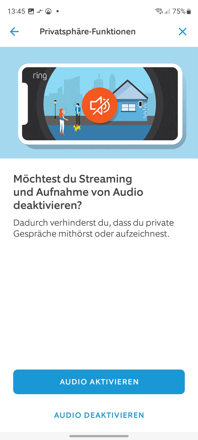 Ring Stick Up Cam Pro Akku: Die Einrichtung ist einfach und bietet viele Erläuterungen zur Kamera. Vorbildlich.