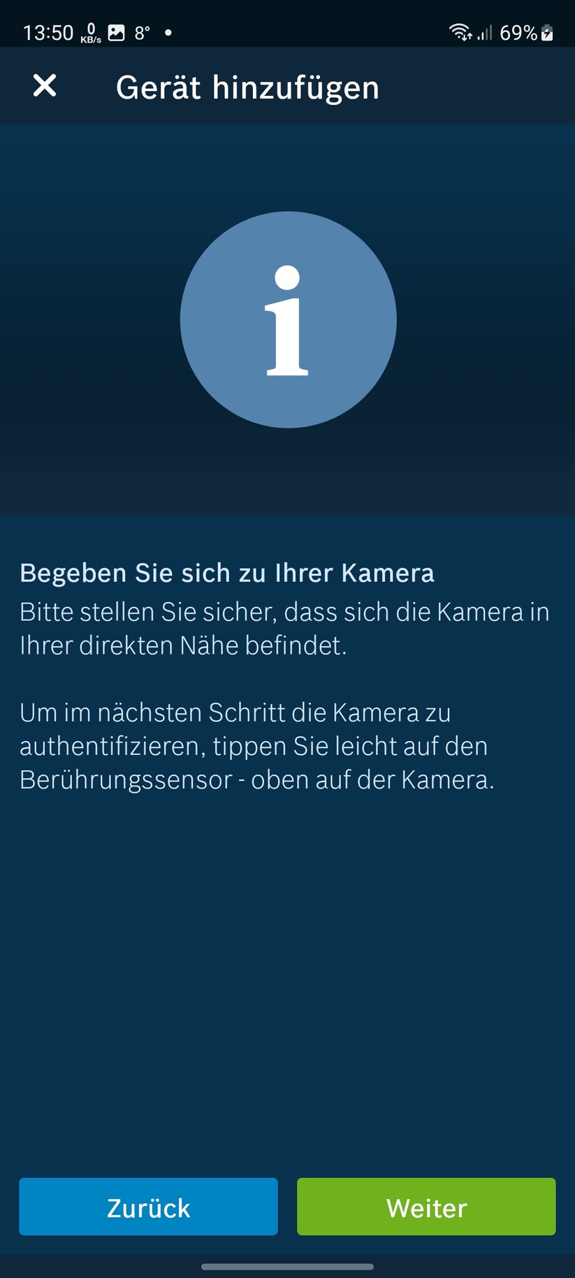 Bosch Eyes Innenkamera II: App, Einrichtung