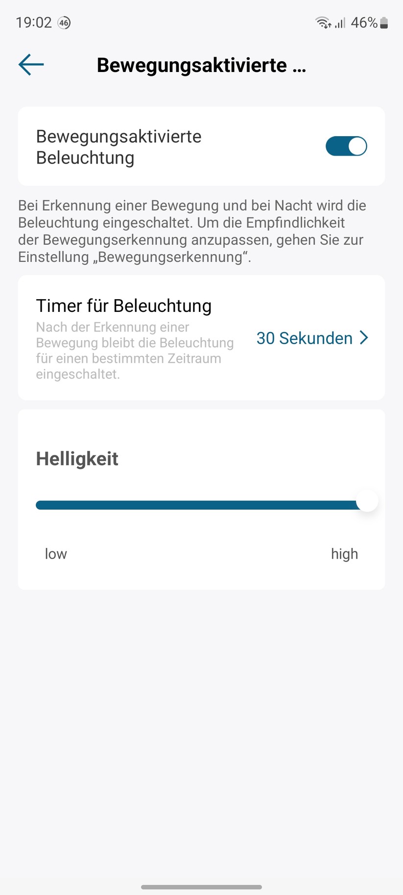 Eufy Floodlight Cam (Full-HD): Beleuchtungseinstellungen