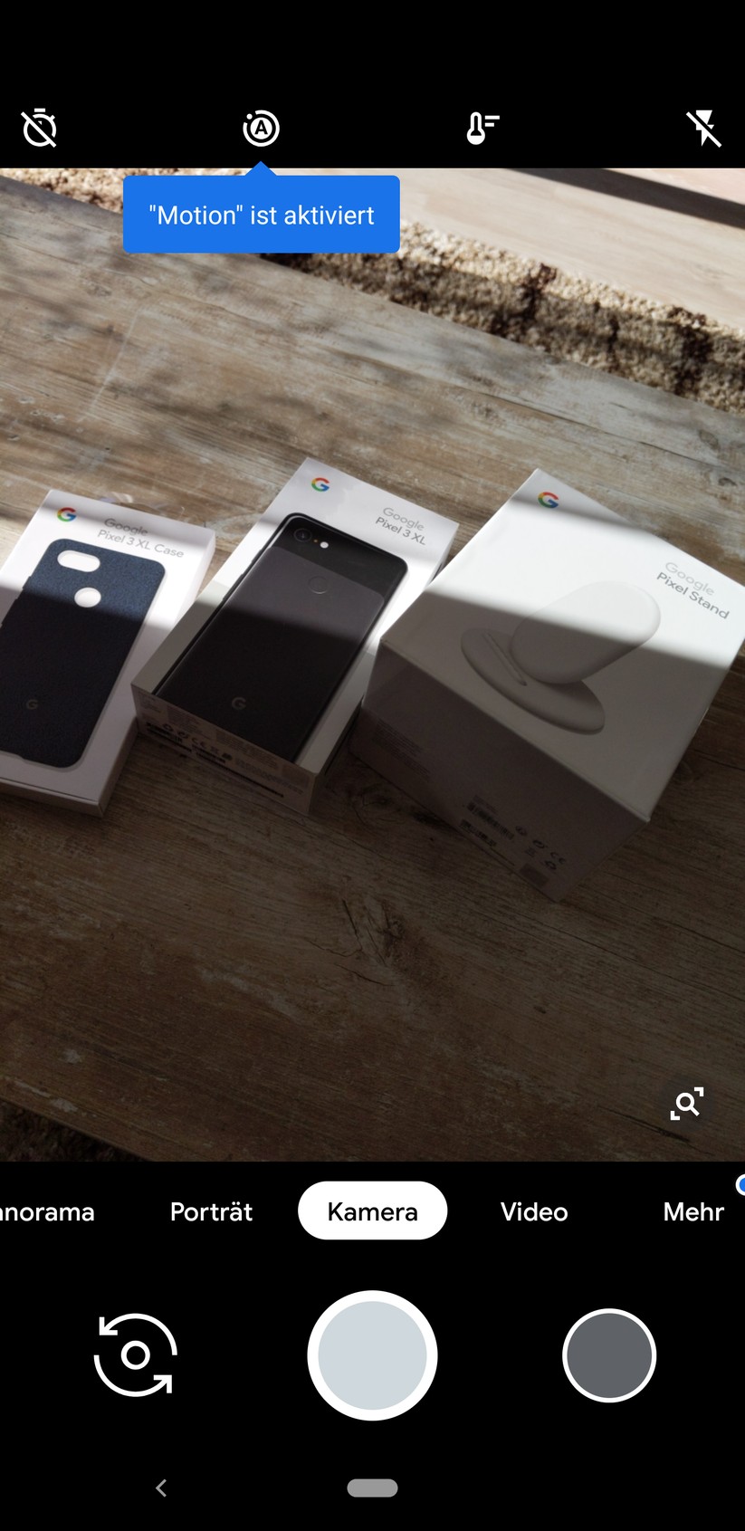 Oberfläche der Kamera-App