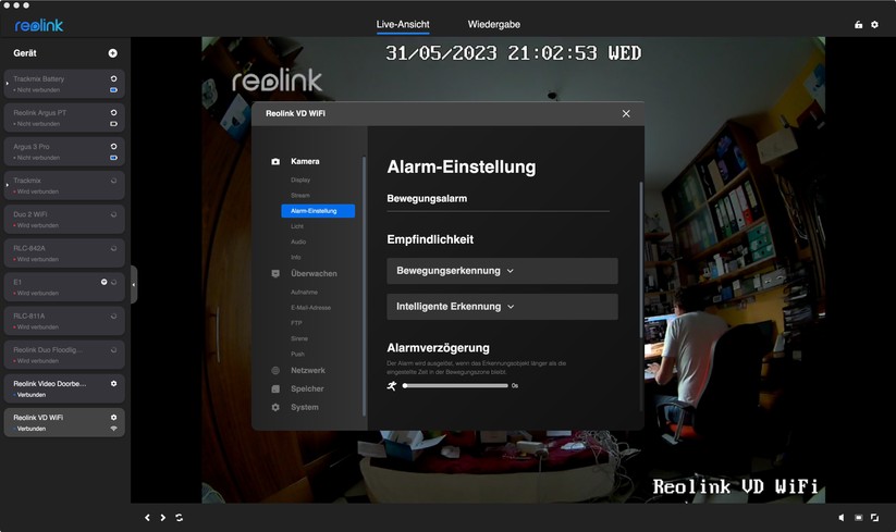 Reolink Video Doorbell WiFi/PoE: Desktop-App