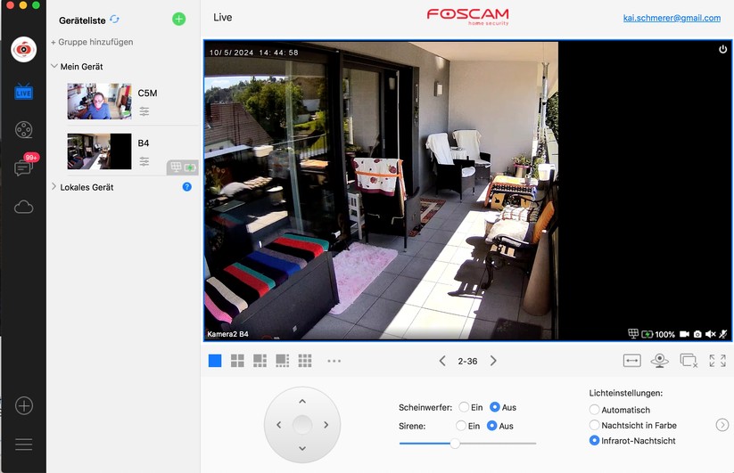 Foscam B4: iOS-App und Desktop-Anwendung