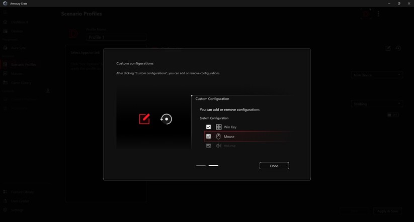 Asus ROG Keris II Ace - Bilder App 