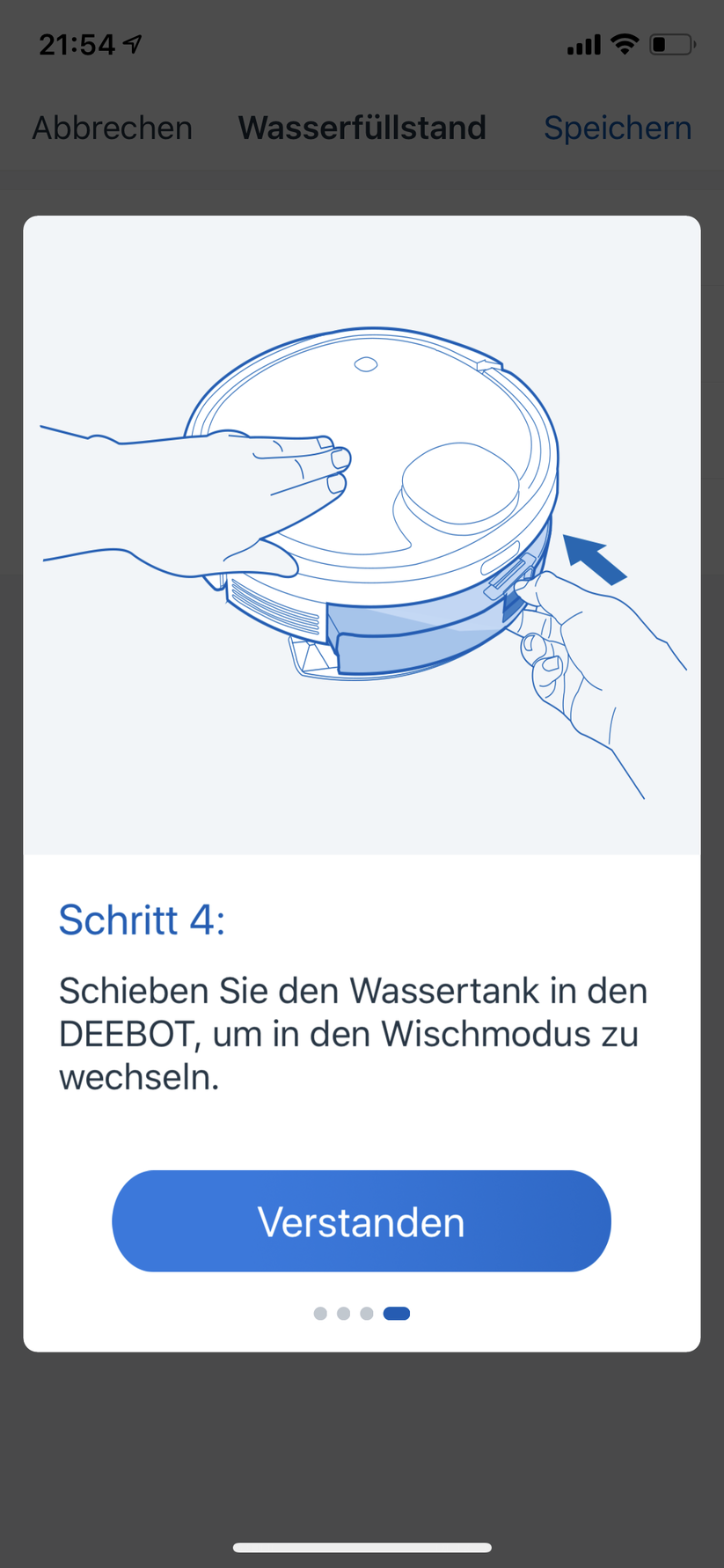 Die Wischfunktion erklärt die App beim ersten Mal ganz genau