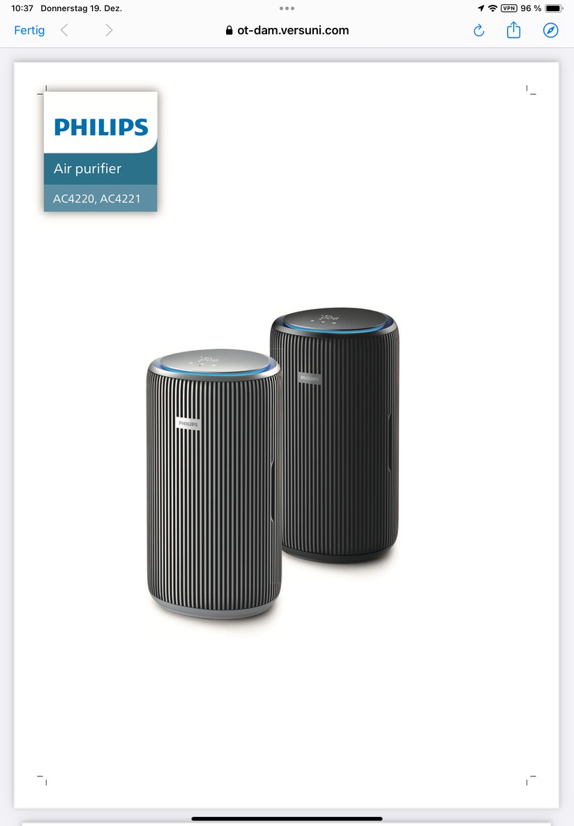 Mit der App Air+ können Anwender den Philips-Lufteiniger nicht nur einfach steuern und Zeitpläne anlegen. Sie bietet auch Informationen zur Funktionsweise des Geräts und zur Luftqualität. Außerdem integriert sie das Benutzerhandbuch und erläutert die Vorgehensweise für Reinigung und Austausch der Filter. 