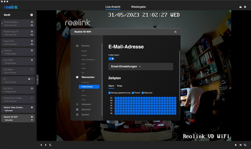 Reolink Video Doorbell WiFi/PoE: Desktop-App
