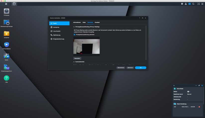 7Links IPC-300 (ZX5329): Dank Onvif-Kompatibilität können Anwender die Überwachungskamera auch mit Dritthersteller-Software wie Onvier (Android) und Synology Surveillance Station ansteuern.