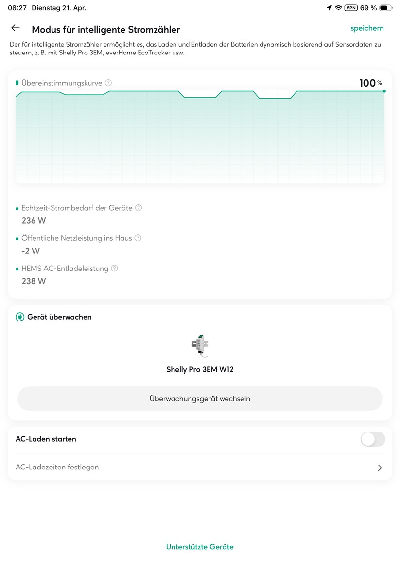 Zendure-App: Weitere Einstellungen