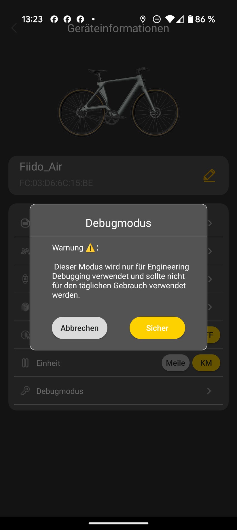 Fiido Air App Screenshot