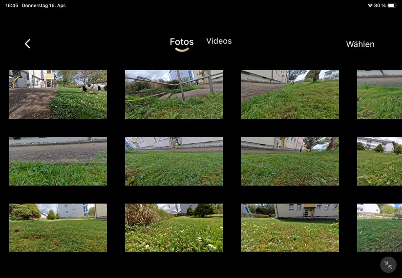 Dreame A3 AWD Pro 3500: Die Dreame-App kann auch den Livestream des Kamera darstellen. Zudem bietet sie die Option, Fotos von erkannten Objekten oder Menschen aufzunehmen. Allerdings liegt die Erkennungsrate viN Menschen im Test nur bei etwa 50 Prozent. Zudem ist die Auflösung mit 640 × 360 Pixel nicht sehr hoch.